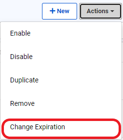 Change Expiration option